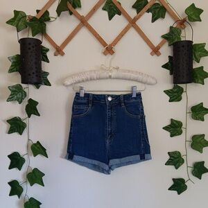 Garage High Waist Denim Blue Shorts